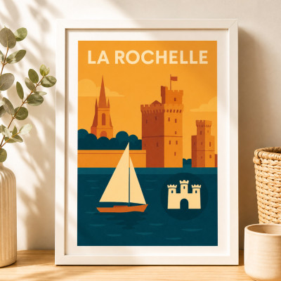 Affiche de La Rochelle - Vieux port - Affiches ville