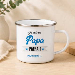 Mug en émail Papa - cadeau original vintage pour papa