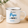 Mug en émail papa - Cadeau Fête des Pères original - Mug Homme
