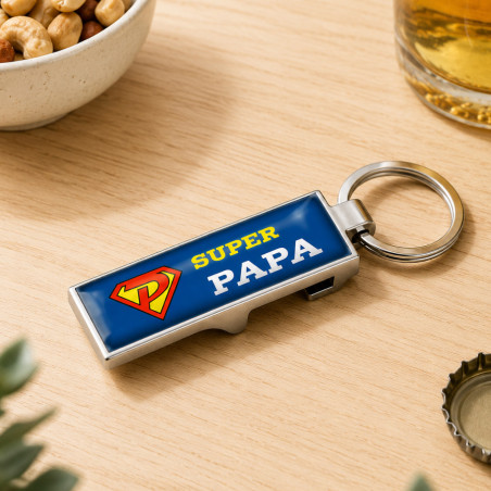       Décapsuleur Super Papa porte-clés bleu - fête des pères
    