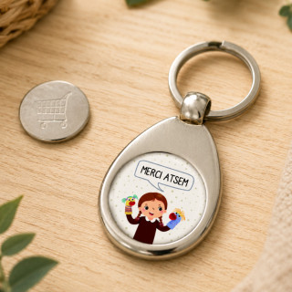 Porte-clés jeton de caddie Merci Atsem
