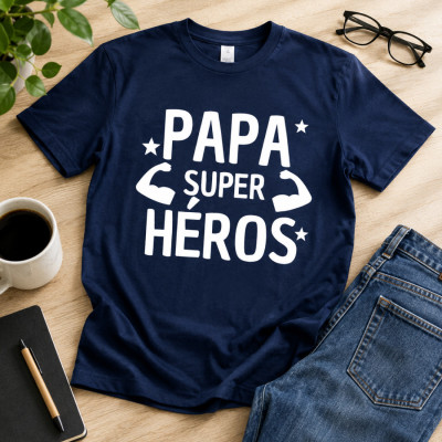 T-shirt Papa super héros - Idées anniversaire papa