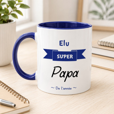 Mug Élu Super Papa - cadeau humour pour papa