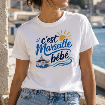 T-shirt femme C’est Marseille bébé - Style sud et soleil