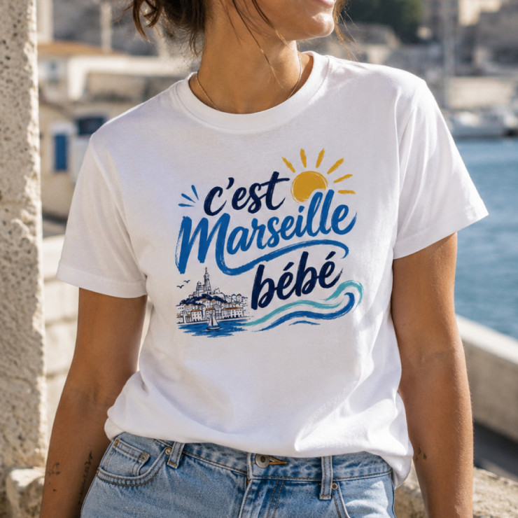 T-shirt femme C’est Marseille bébé - Style sud et soleil