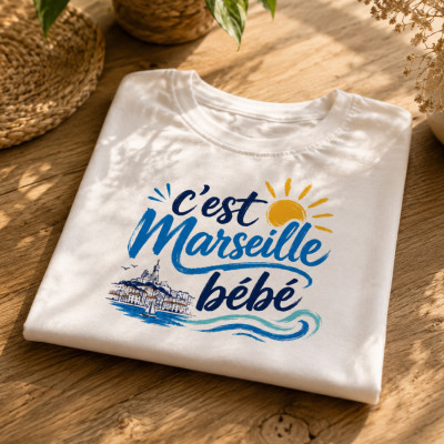 Achat t-shirt femme C’est Marseille bébé - Style sud et soleil