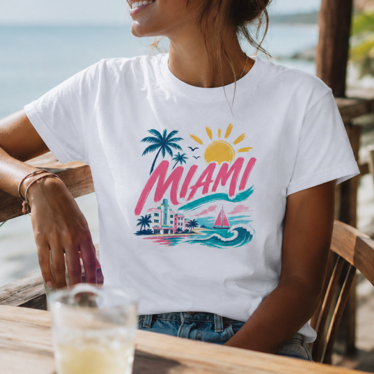 T-shirt Miami femme - Style plage et soleil