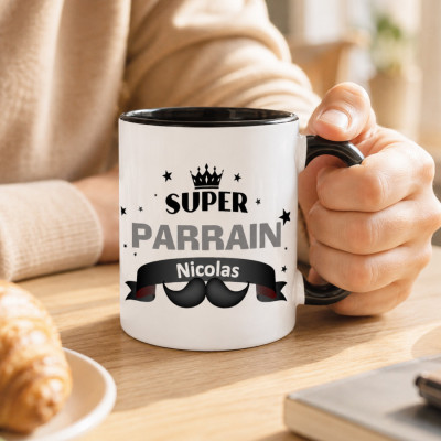 Mug Parrain personnalisé avec prénom - cadeau baptême