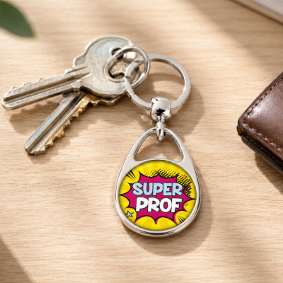 Porte clés "Super prof" idée cadeau à offrir