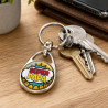 Porte clés "Super papa" comics, idée cadeau originale et pratique - Porte-clés homme