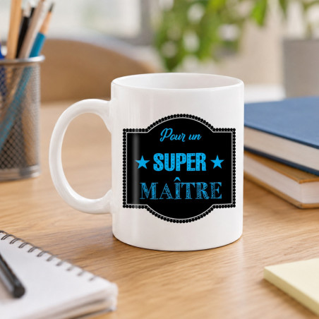       Mug Super Maître - cadeau humour fin d'année école
    