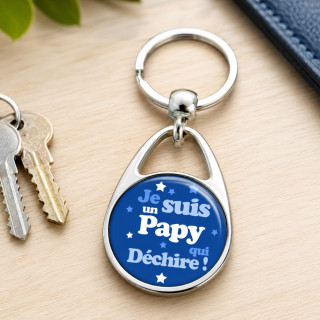 Porte clés "Je suis un papy qui déchire!" papy