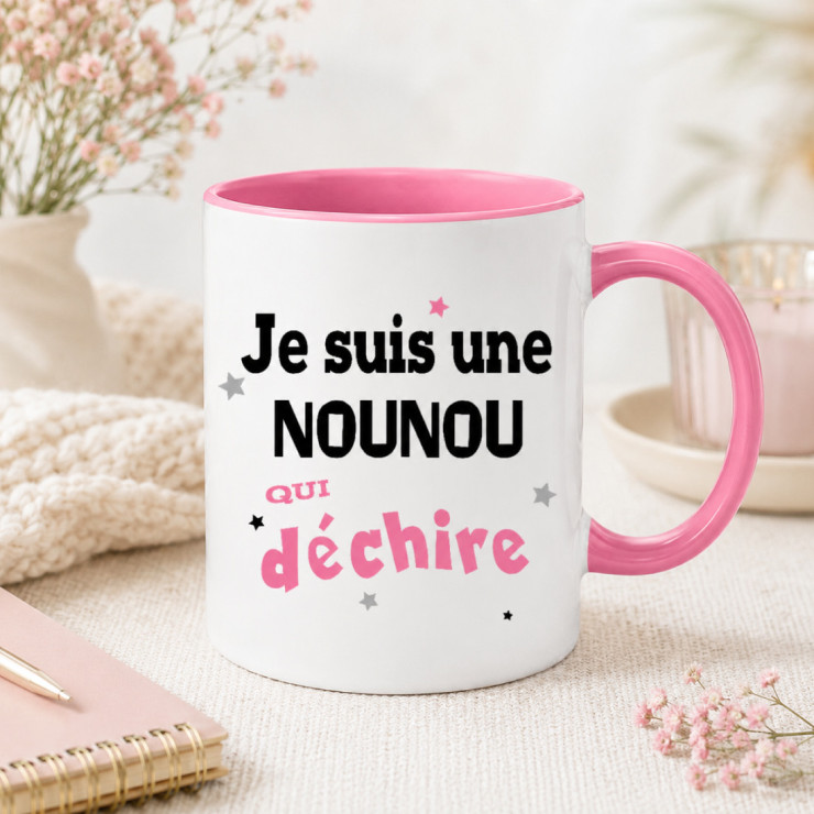 Mug Nounou qui déchire - Cadeau rigolo nounou