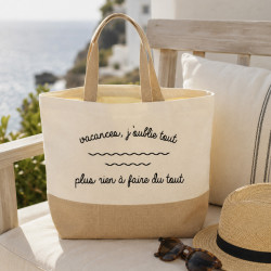 Sac de plage XXL "Vacances j'oublie tout"