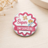 Badge super Infirmière - Lot de 2 - Idée cadeau au Top - Badges à épingle