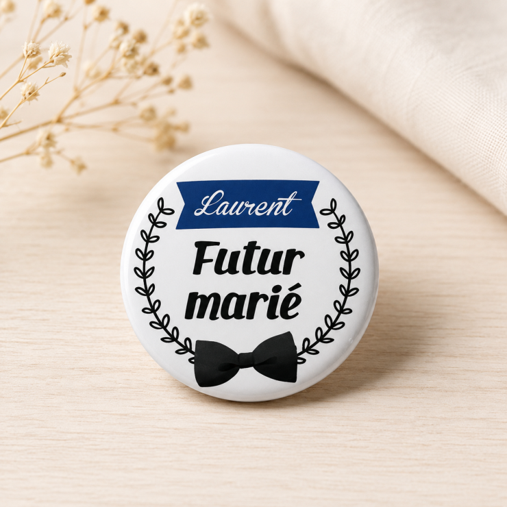       Badge "Futur marié" personnalisé
    