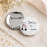 Badge mariage avec prénoms - Personnalisable - Badges à épingle