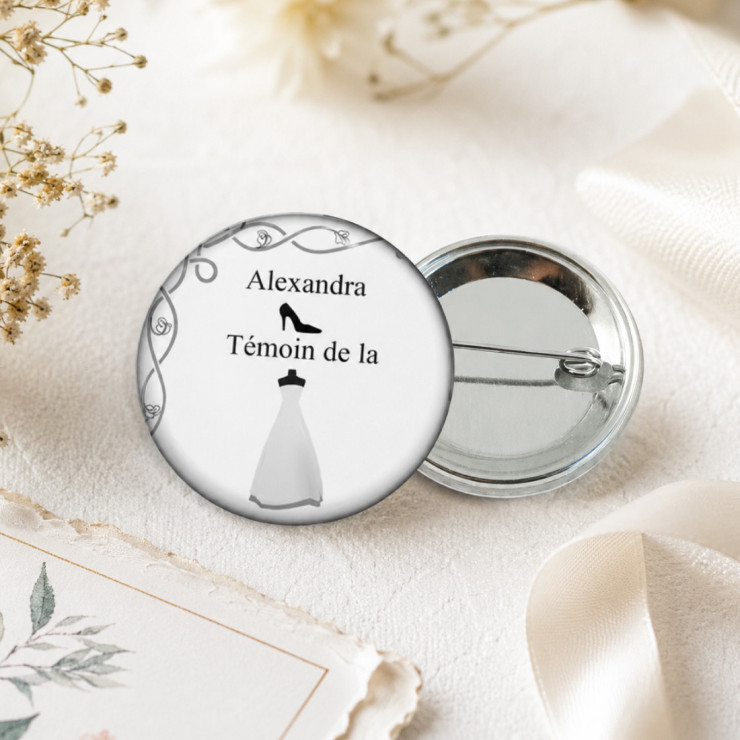       Badge "Témoin de la mariée"
    