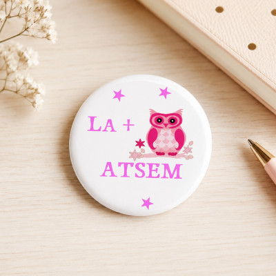Miroir chouette atsem - Grand format de poche 9cm