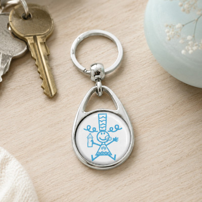 Porte clés Bigoudène enfant bleu, idée cadeau original