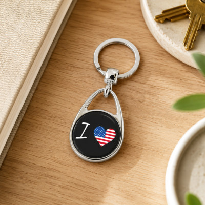 Souvenir d'un beau pays, ce porte clés j'aime les États-Unis