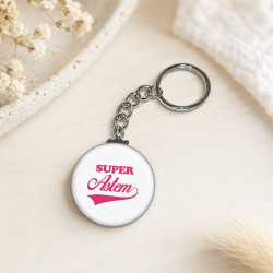 Porte clés "Super atsem" blanc