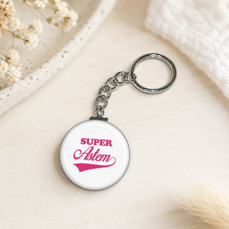       Porte clés "Super atsem" blanc
    