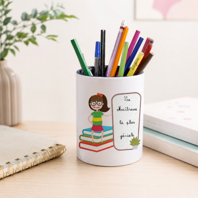 Pot à crayon merci maîtresse - Cadeau fin d'année scolaire
