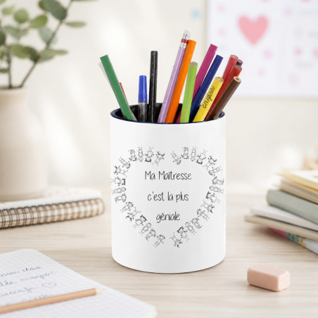       Pot à crayons pour maîtresse
    