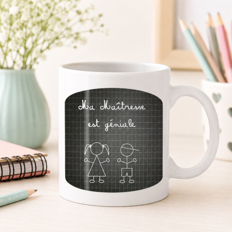 Mug Maîtresse géniale - Cadeau des enfants fin d'année