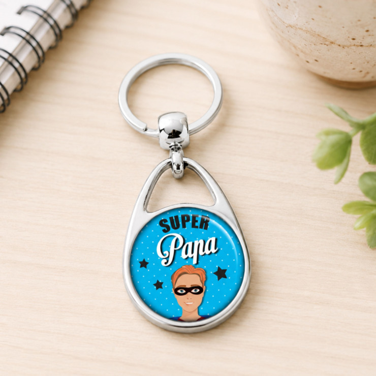       Porte clés Super Papa bleu
    