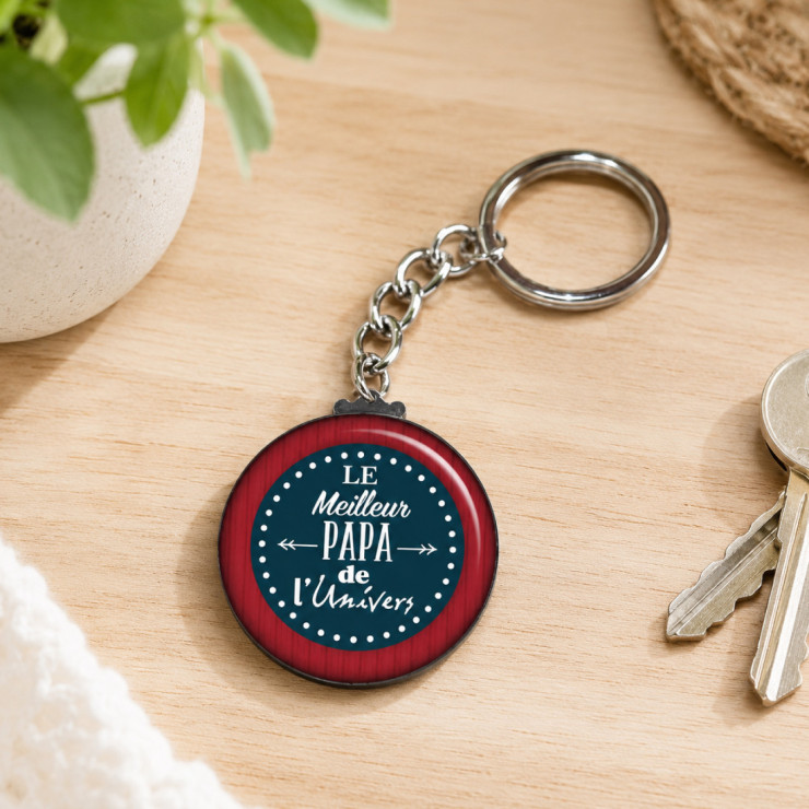       Porte clés rouge "Le meilleur papa de l'univers"
    
