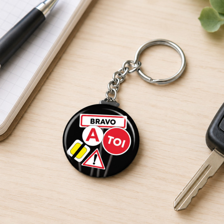 Porte clé Permis de conduire "Bravo à toi"