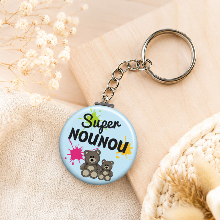       Porte clés "Super nounou" bleu
    