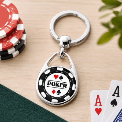 Porte clé "POKER" - Idée cadeau amateur de poker