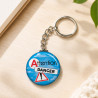 Porte clé "Attention danger" Bleu, idée cadeau à offrir - Porte-clés