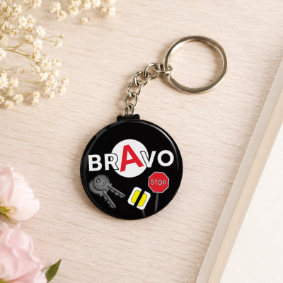 Porte clé Permis de conduire "Bravo" idée cadeau à offrir