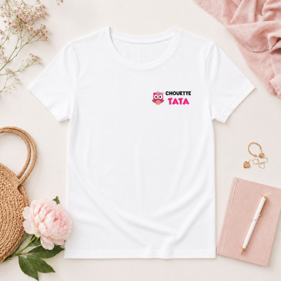 T-shirt Tata  - Blanc - Livraison rapide
