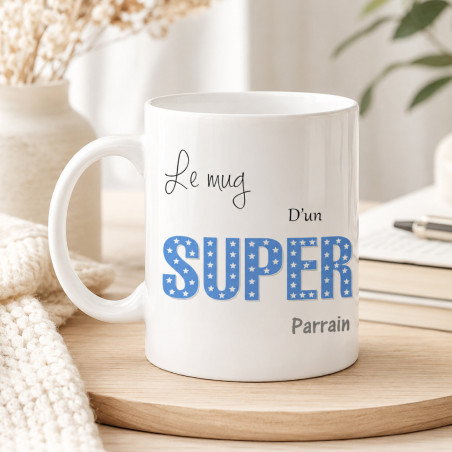       Mug Super Parrain - cadeau original demande parrain
    
