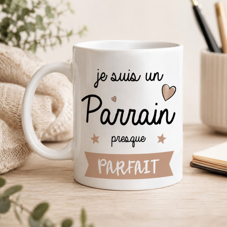                     Mug Parrain Baptême - souvenir de baptême original
                  