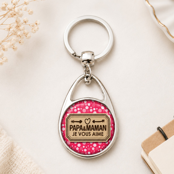       Porte clé "Papa et Maman je vous aime"
    