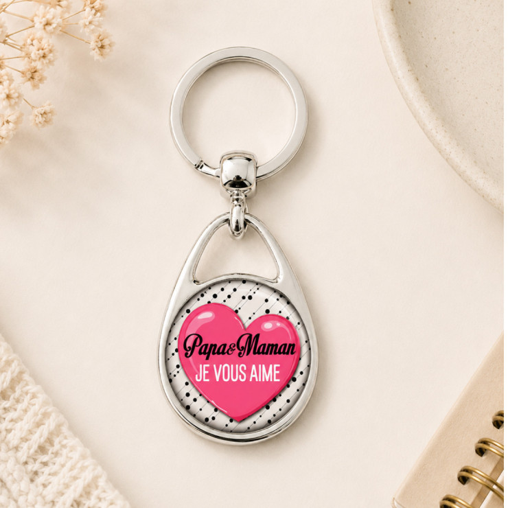                     Porte clés pour Papa et Maman
                  