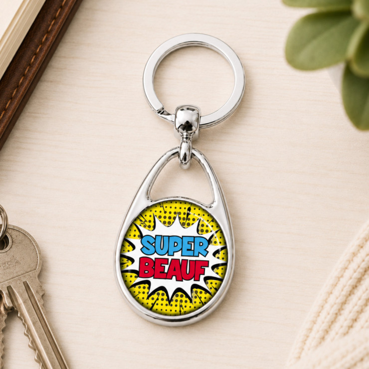                     Porte clés "Super beauf" comics
                  