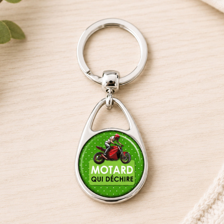                     Beau porte clés "Motard qui déchire"
                  