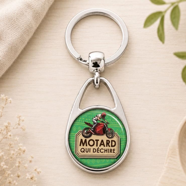       Porte clés "Motard qui déchire" vert
    