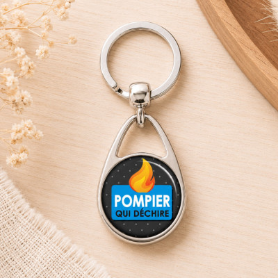 Porte clefs Pompier qui déchire - Idées cadeaux pour les pompiers