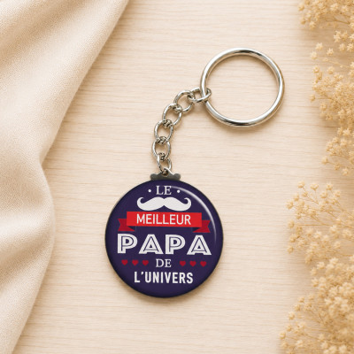 Porte clé "Le meilleur papa de l'univers" c'est mon papounet
