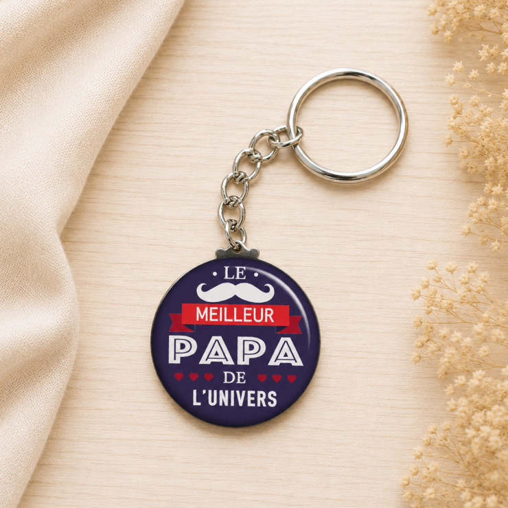                     Beau porte clés "Le meilleur papa de l'univers"
                  