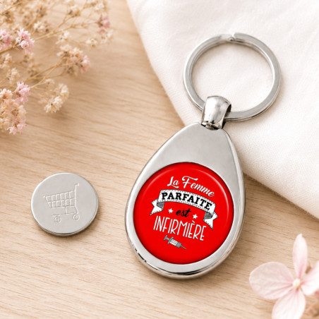       Porte clés jeton de caddie Infirmière
    