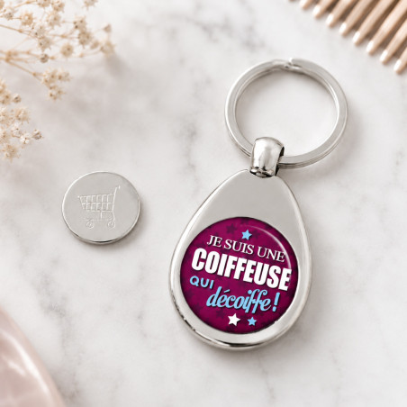       Porte clés jeton de caddie Coiffeuse
    